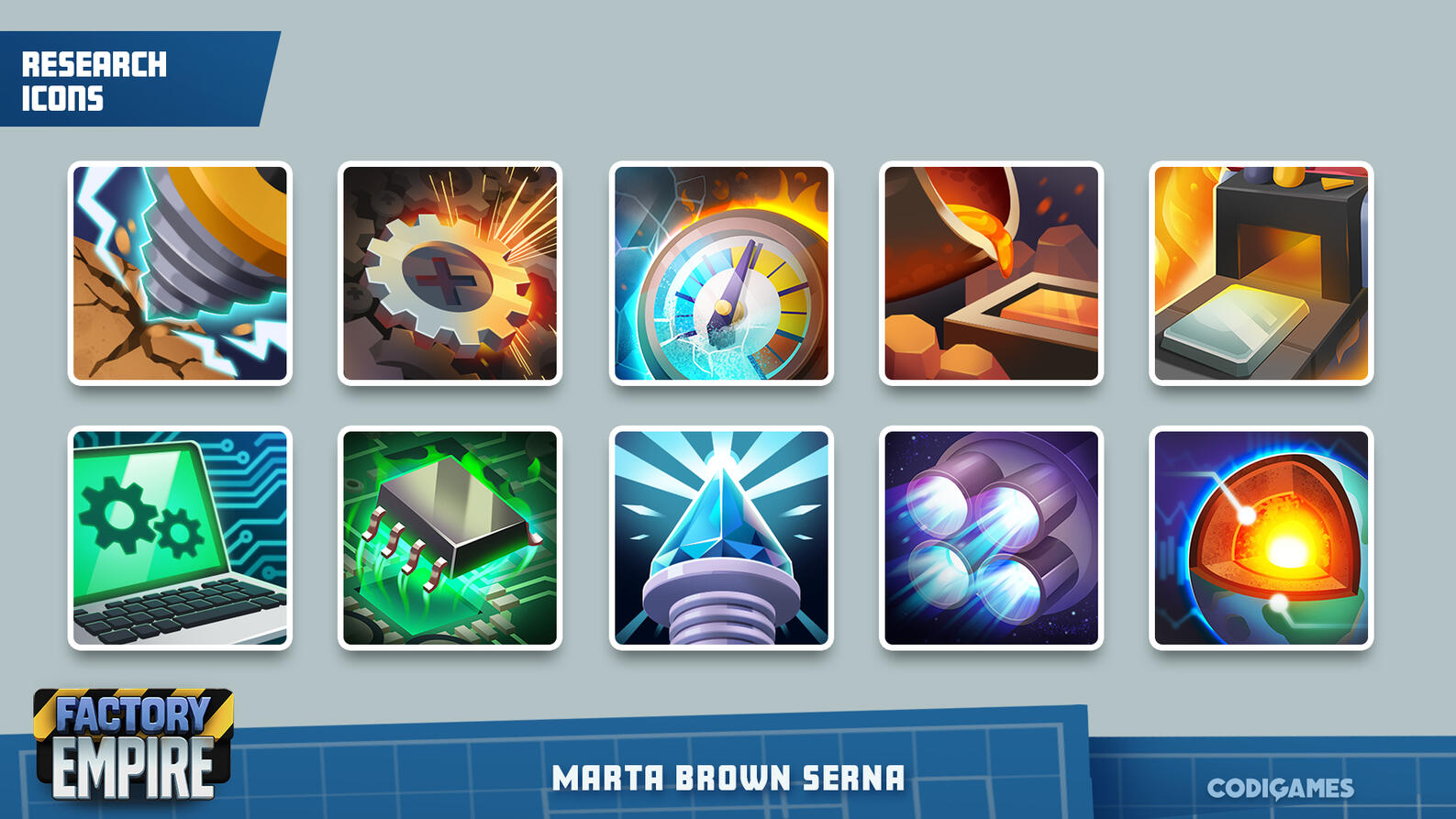 Factory Empire research icons